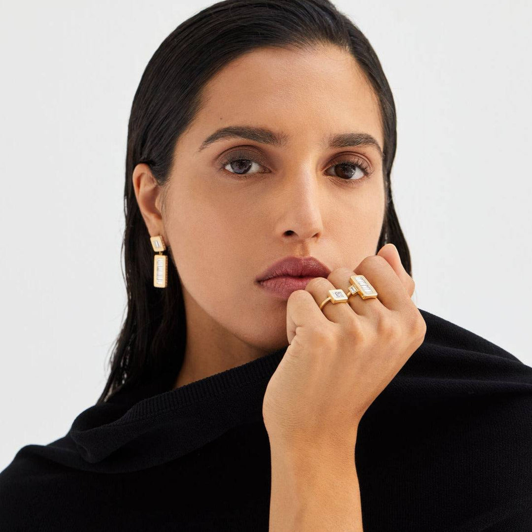 Inverted Oblong Tile Earrings Y - D - Tile - Ileana Makri