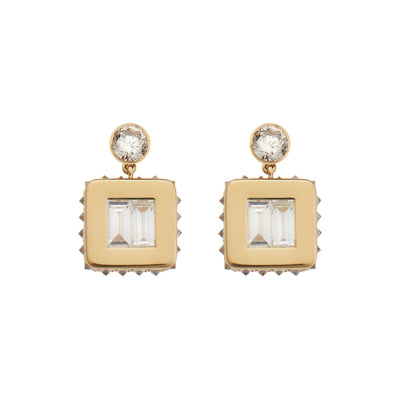 Inverted Small Tile Earrings Y-D - Tile - Ileana Makri store