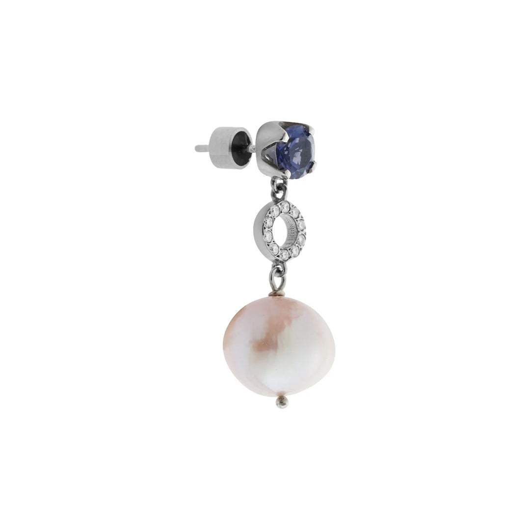 Iolite and Pearl Globetrotter Earrings - Globetrotter - Ileana Makri