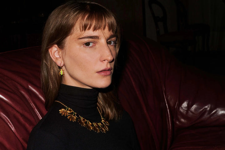 Jewel Beetle Hoops Blue Yellow - Eye M Jungle - Ileana Makri