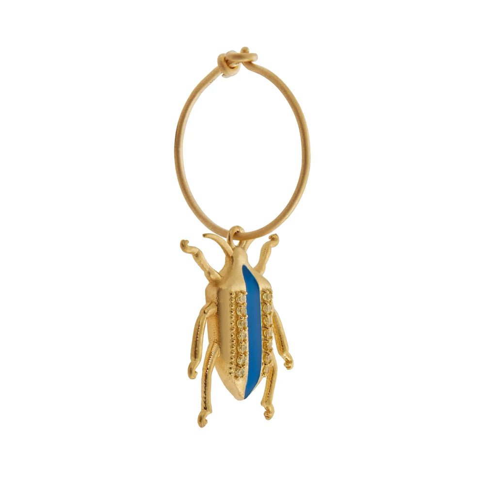 Jewel Beetle Hoops Blue Yellow - Eye M Jungle - Ileana Makri store