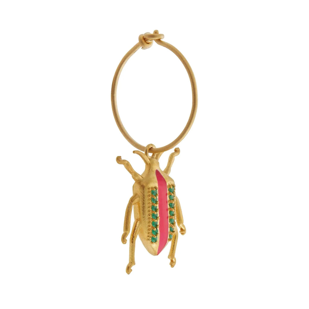 Jewel Beetle Hoops Pink Green - Eye M Jungle - Ileana Makri