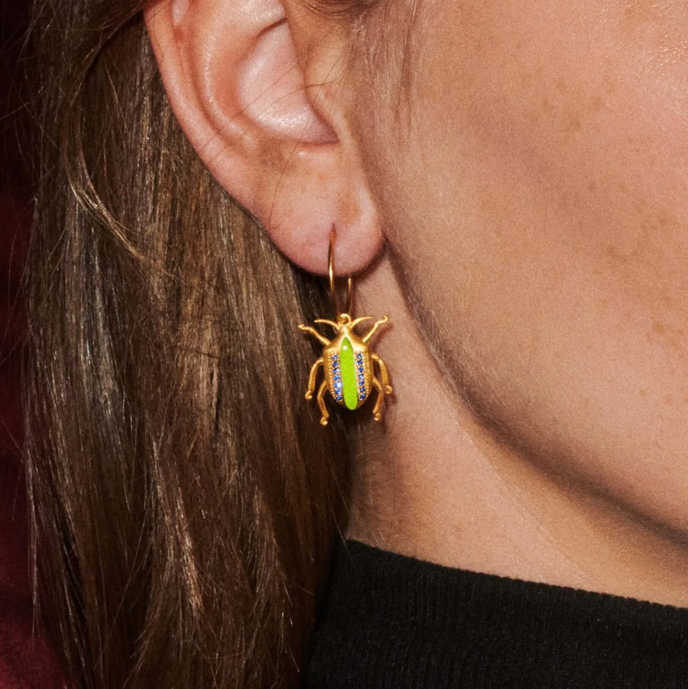 Jewel Beetle Hoops Pink Green - Eye M Jungle - Ileana Makri store