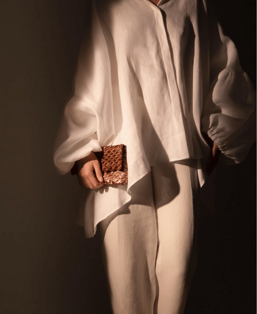 Kaia Clutch Rose Gold & Copper - Verdi - Ileana Makri