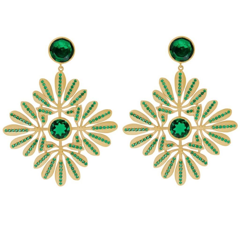 Kaleidoscope Tropical Leaves Earrings - Eye M Jungle - Ileana Makri store