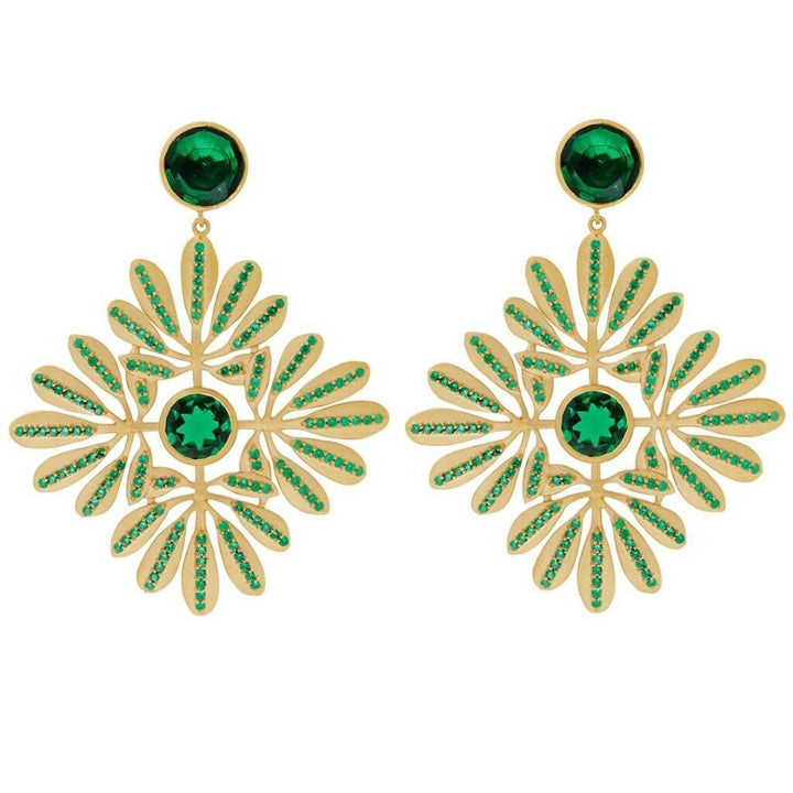 Kaleidoscope Tropical Leaves Earrings - Eye M Jungle - Ileana Makri store