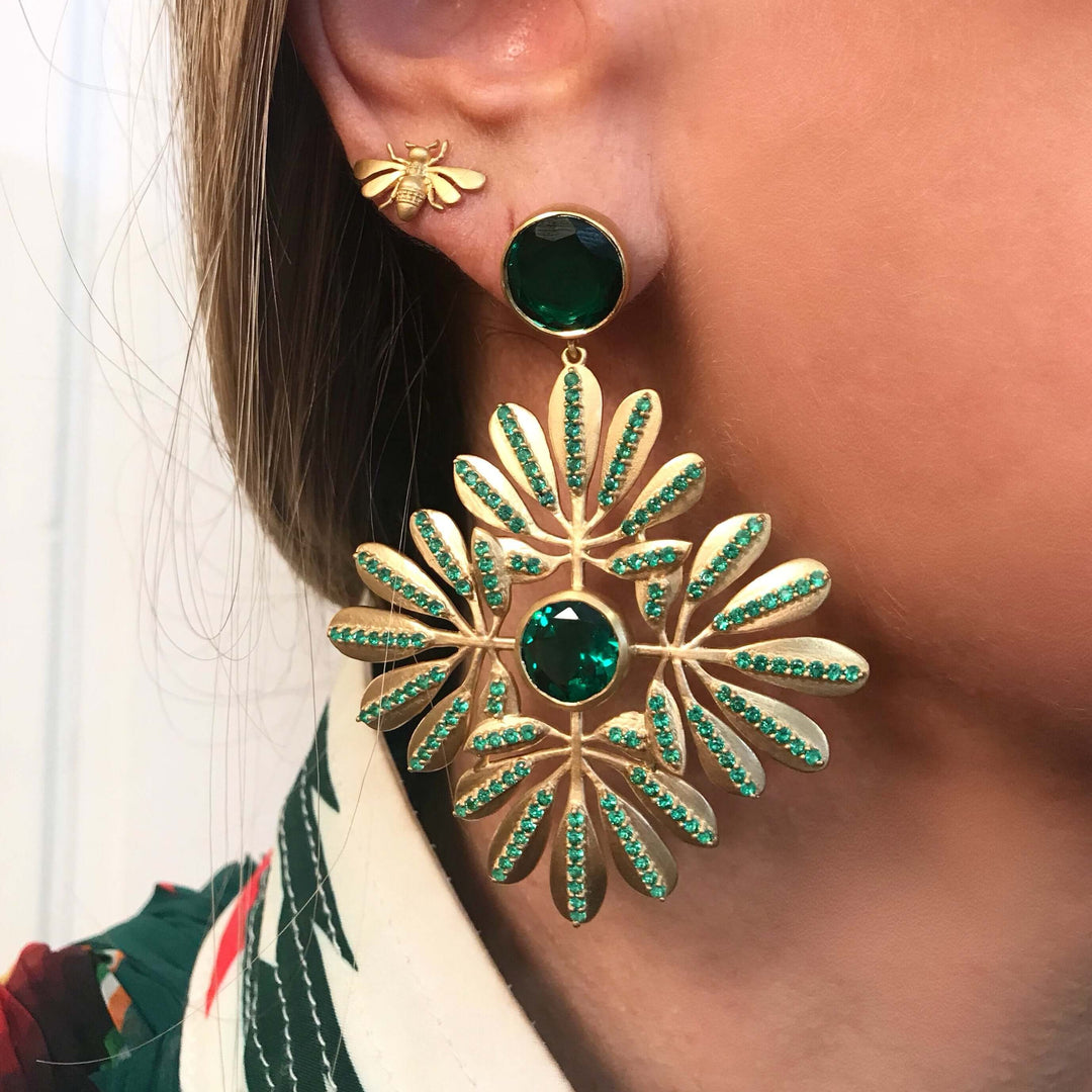 Kaleidoscope Tropical Leaves Earrings - Eye M Jungle - Ileana Makri store