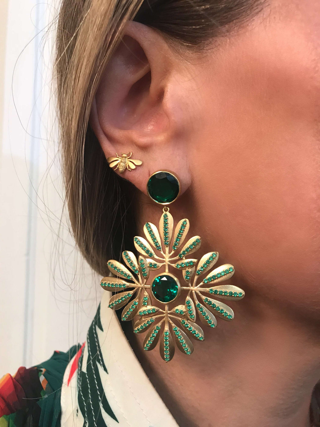 Kaleidoscope Tropical Leaves Earrings - Eye M Jungle - Ileana Makri store