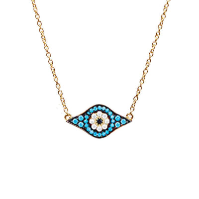 Kitten Eye Necklace - Blue - Eye M Eyes - Ileana Makri store