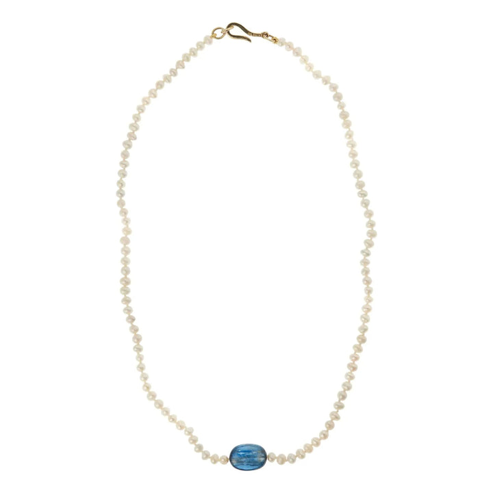 Kyanite Pearl Necklace (45cm) - Globetrotter - Ileana Makri