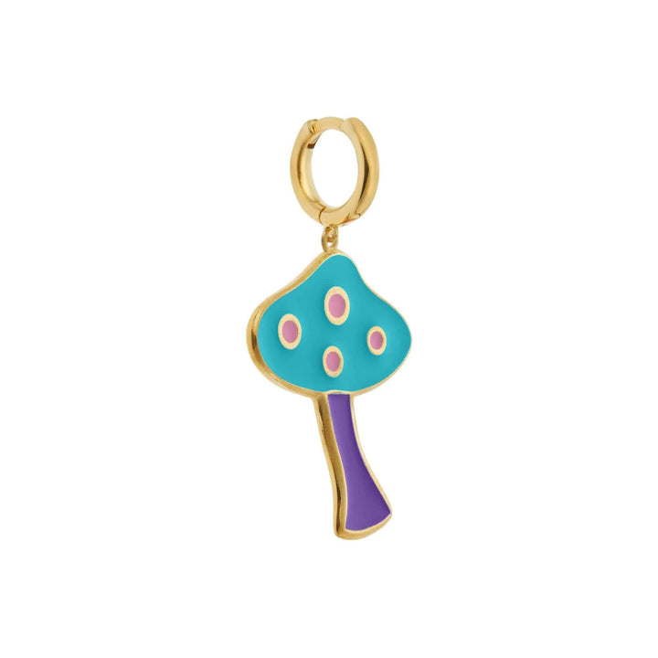 Large Blue Mushroom Earrings - Eye M Flower Power - Ileana Makri