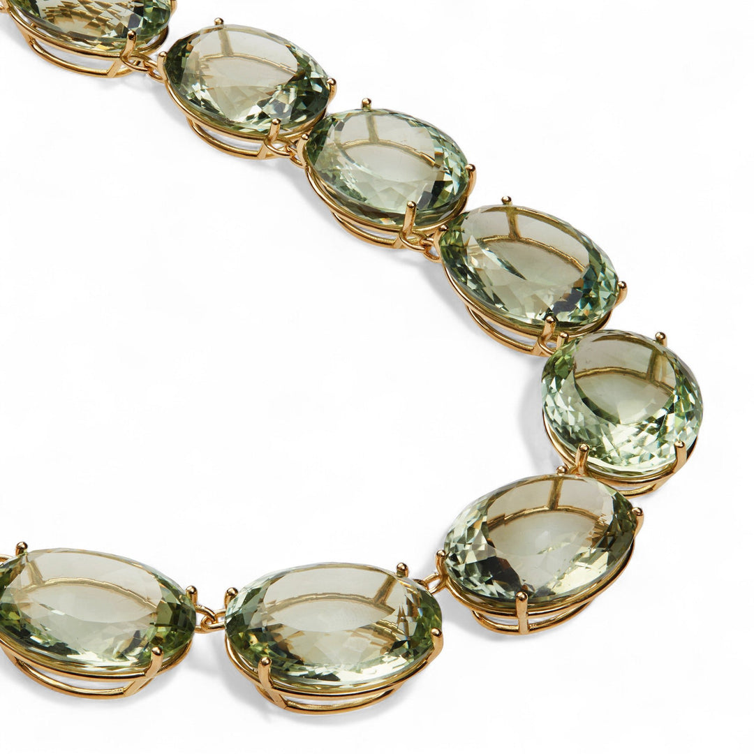 Large Crown Green Amethyst Necklace - Crown - Ileana Makri