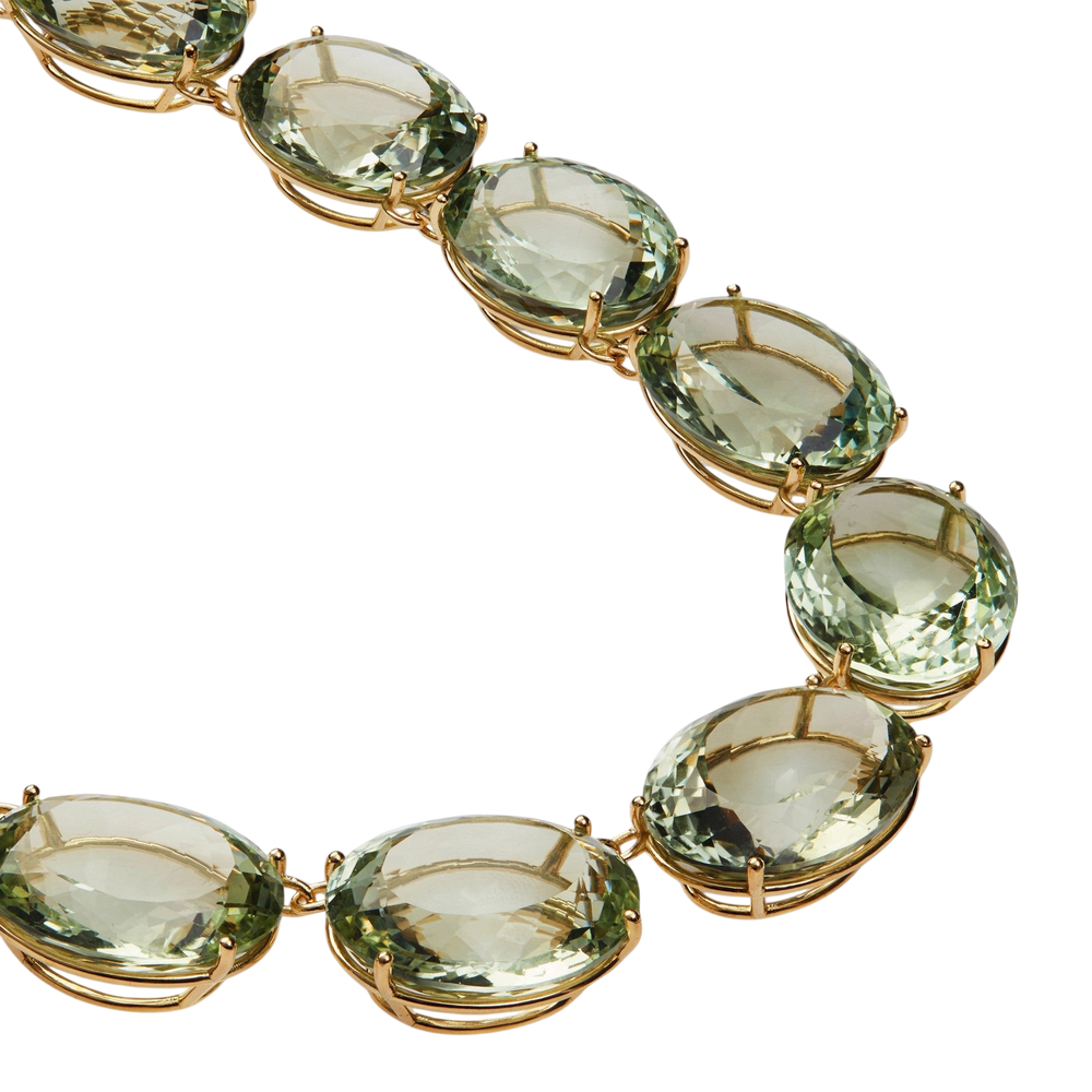 Large Crown Green Amethyst Necklace - Crown - Ileana Makri