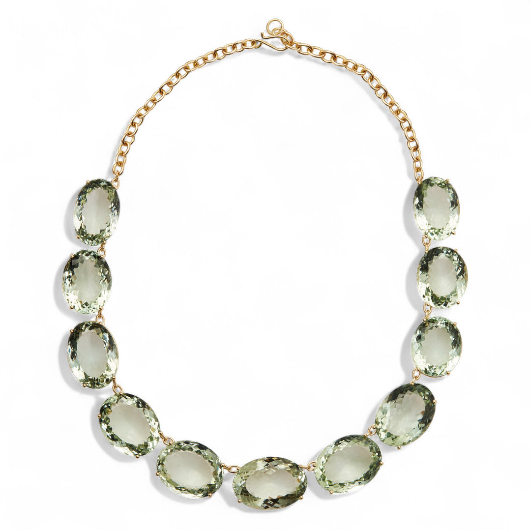 Large Crown Green Amethyst Necklace - Crown - Ileana Makri