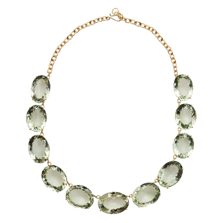Large Crown Green Amethyst Necklace - Crown - Ileana Makri