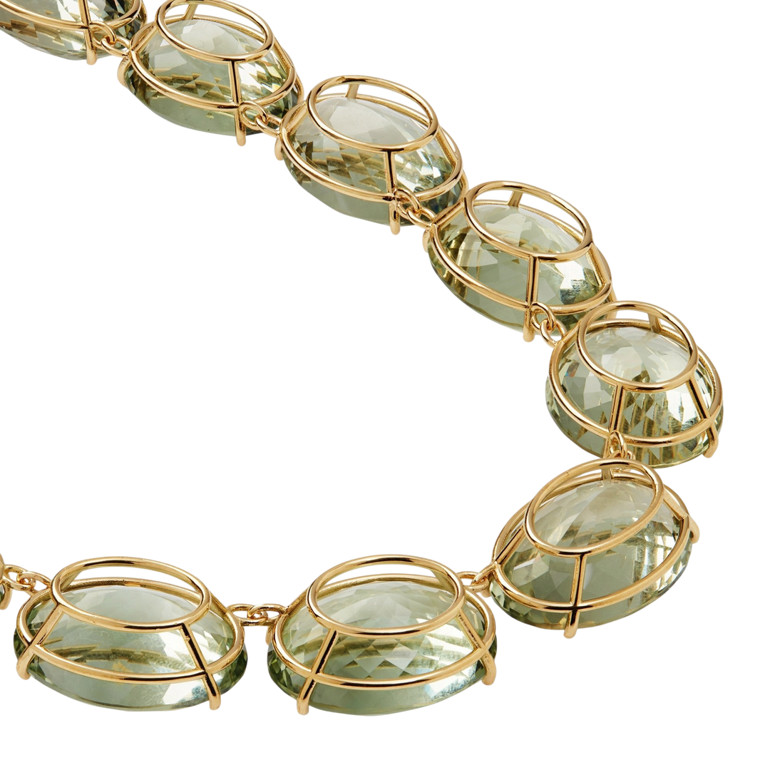 Large Crown Green Amethyst Necklace - Crown - Ileana Makri