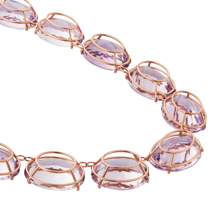 Large Crown Pink Amethyst Necklace - Crown - Ileana Makri