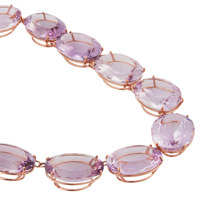 Large Crown Pink Amethyst Necklace - Crown - Ileana Makri