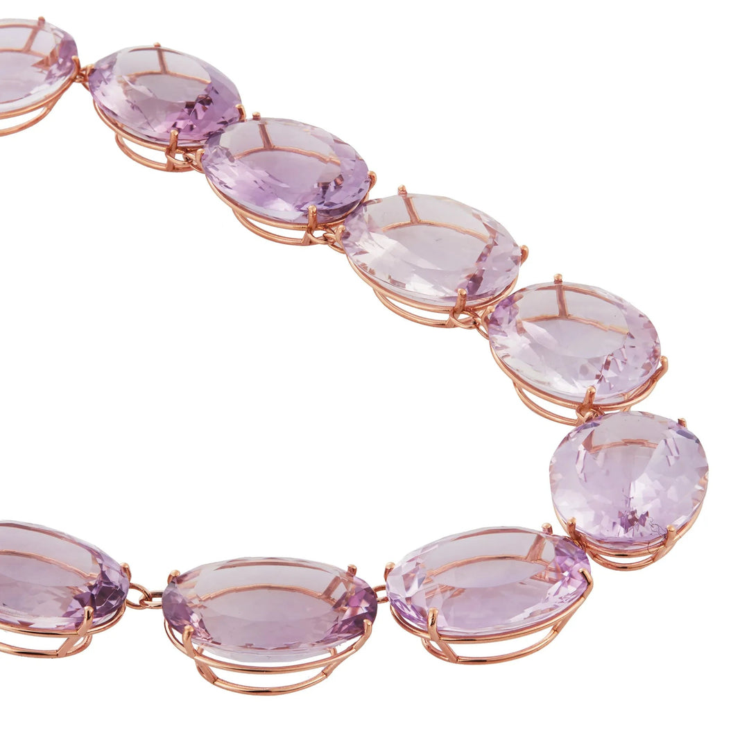 Large Crown Pink Amethyst Necklace - Crown - Ileana Makri
