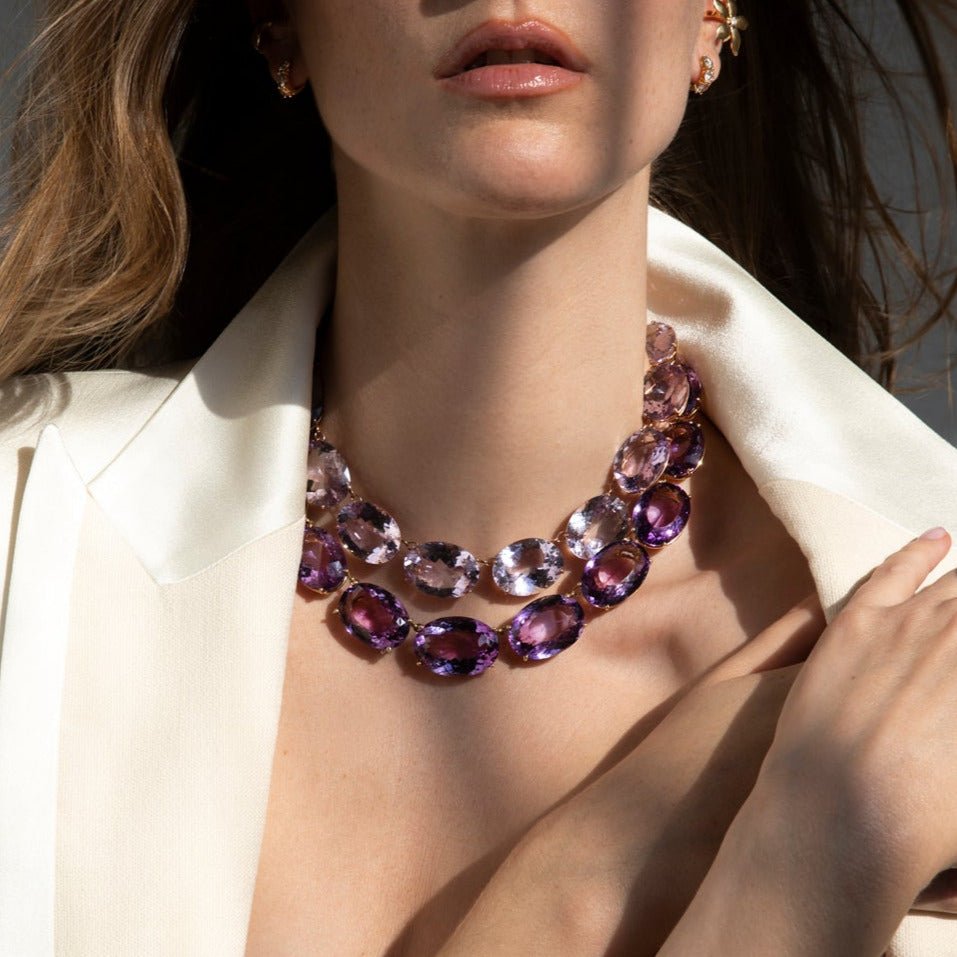 Large Crown Purple Amethyst Necklace - Crown - Ileana Makri