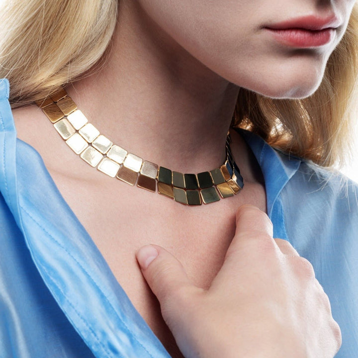 Large Double Tile Necklace (39cm) - Tile - Ileana Makri