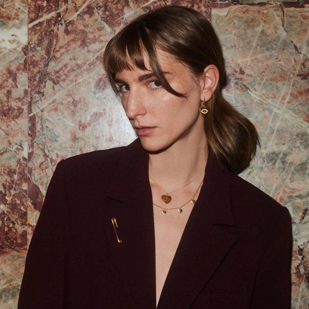 Large Enamel Safety Pin Y9 - Eye M Safety Pins - Ileana Makri