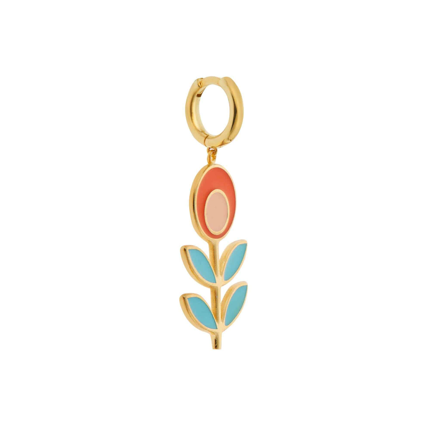 Large Orange Candy Flower Earrings - Eye M Flower Power - Ileana Makri store