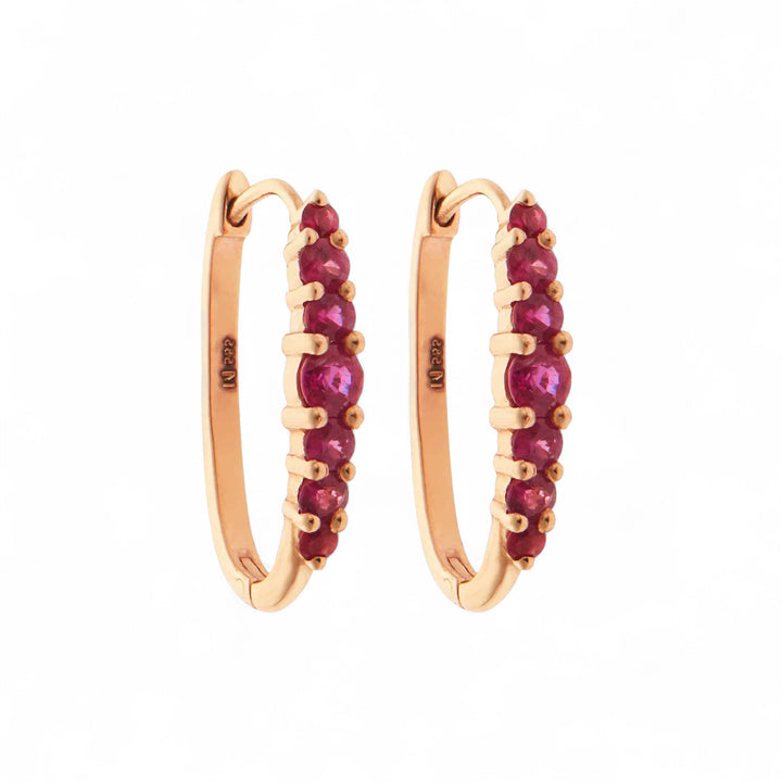 Ripple Large Ruby Hoops