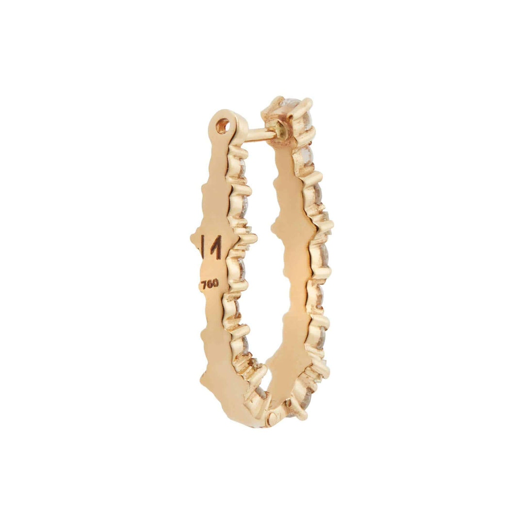 Large Oval Rivulet Champagne Diamond Hoops - Rivulet - Ileana Makri