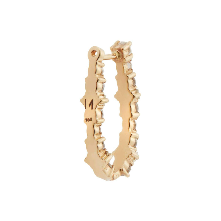 Large Oval Rivulet Champagne Diamond Hoops - Rivulet - Ileana Makri