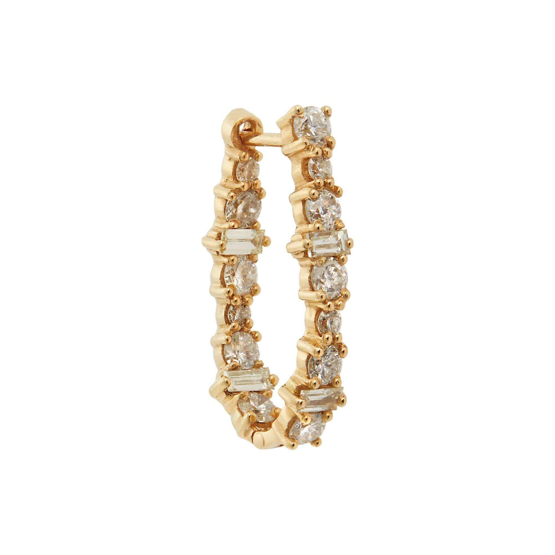 Large Oval Rivulet Champagne Diamond Hoops - Rivulet - Ileana Makri