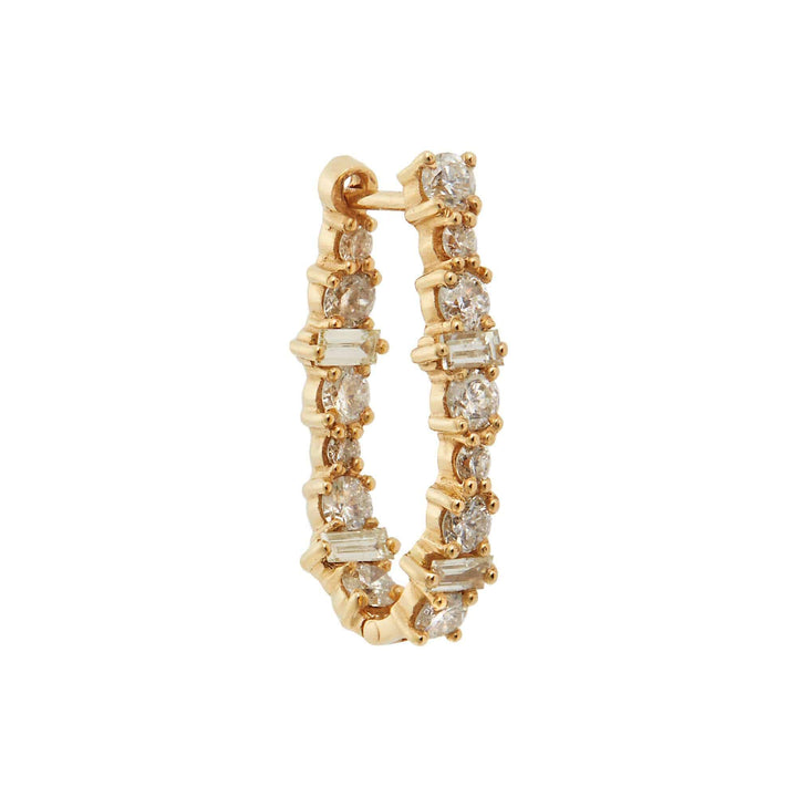 Large Oval Rivulet Champagne Diamond Hoops - Rivulet - Ileana Makri