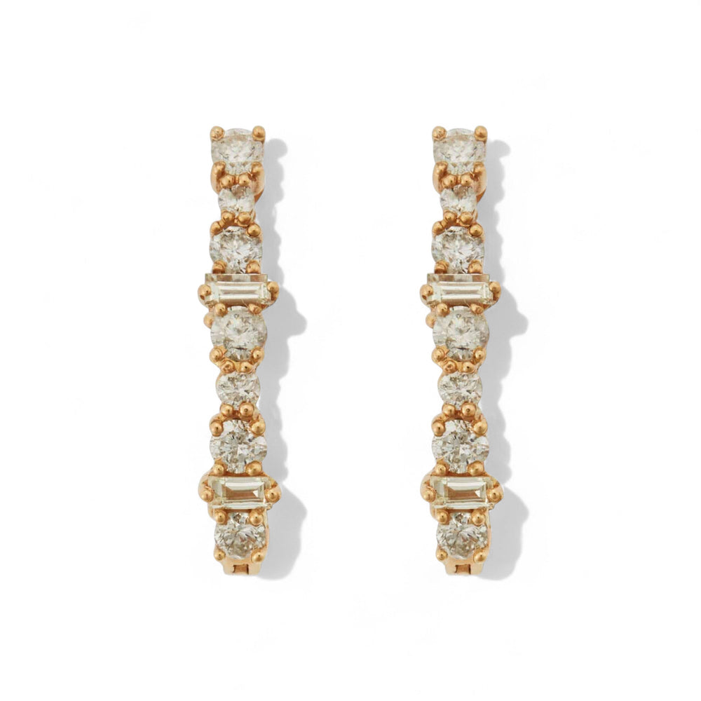 Large Oval Rivulet Champagne Diamond Hoops - Rivulet - Ileana Makri