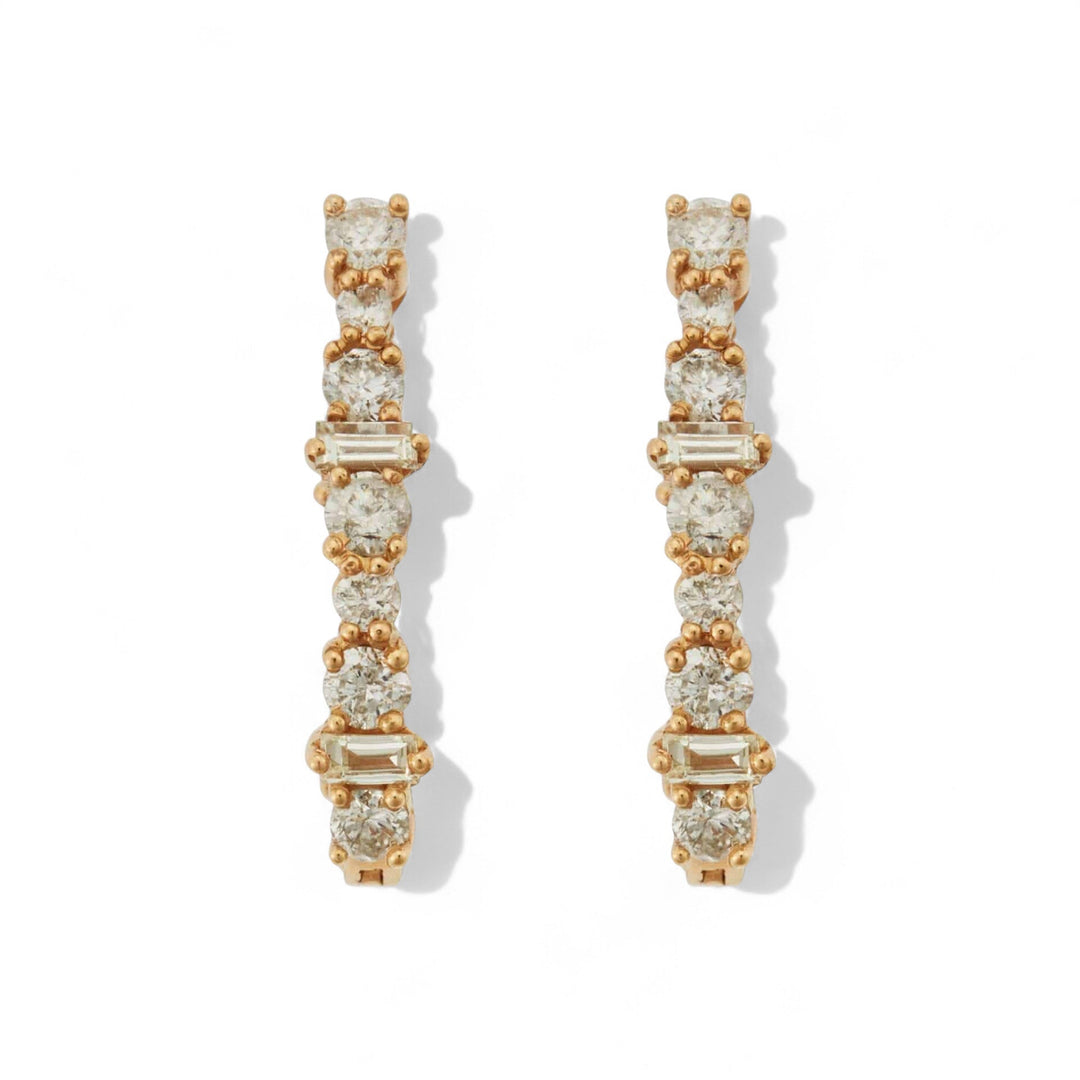 Large Oval Rivulet Champagne Diamond Hoops - Rivulet - Ileana Makri