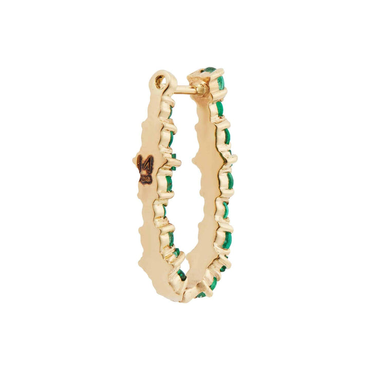 Large Oval Rivulet Emerald Hoops - Rivulet - Ileana Makri