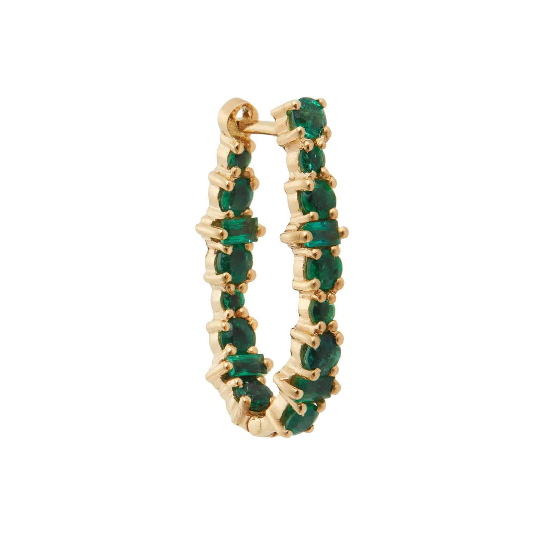 Large Oval Rivulet Emerald Hoops - Rivulet - Ileana Makri