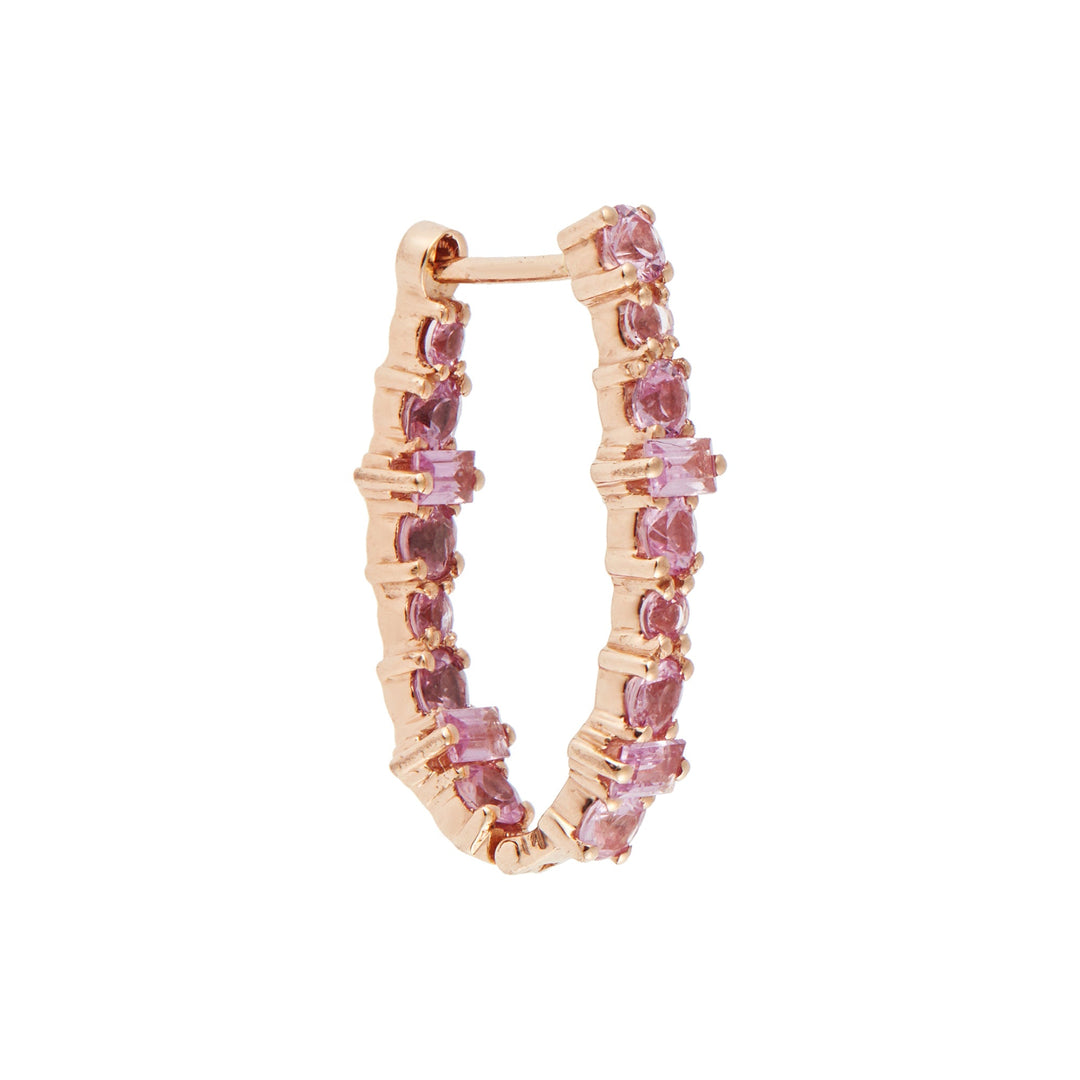 Large Oval Rivulet Pink Sapphire Hoops - Rivulet - Ileana Makri