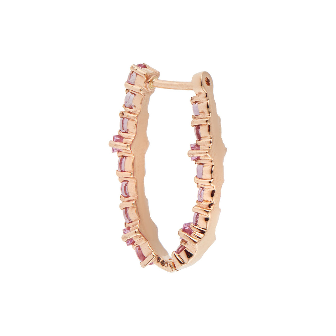 Large Oval Rivulet Pink Sapphire Hoops - Rivulet - Ileana Makri