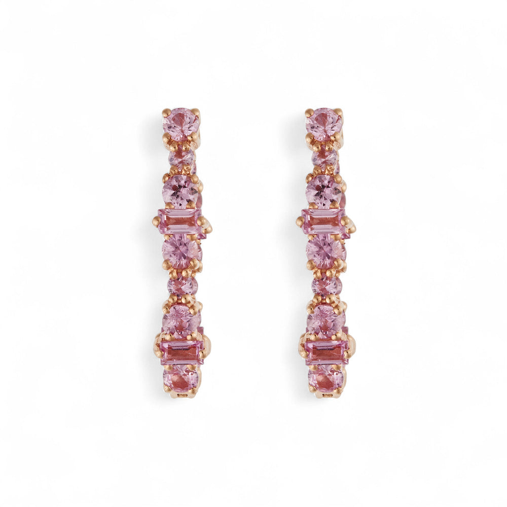 Large Oval Rivulet Pink Sapphire Hoops - Rivulet - Ileana Makri