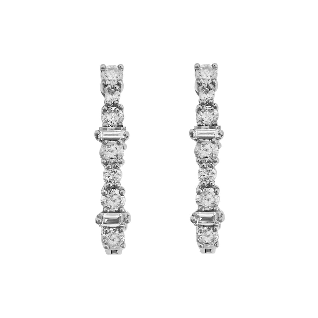 Large Oval Rivulet White Diamond Hoops - Rivulet - Ileana Makri