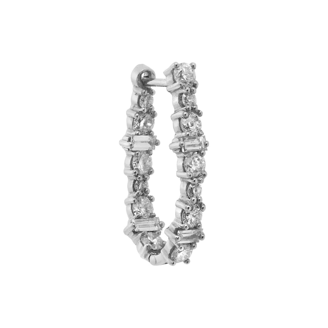 Large Oval Rivulet White Diamond Hoops - Rivulet - Ileana Makri
