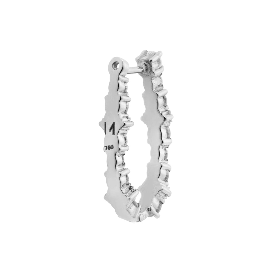 Large Oval Rivulet White Diamond Hoops - Rivulet - Ileana Makri