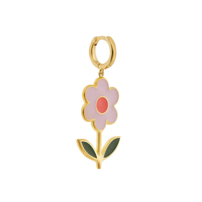 Large Pink Happy Daisy Earrings - Eye M Flower Power - Ileana Makri store