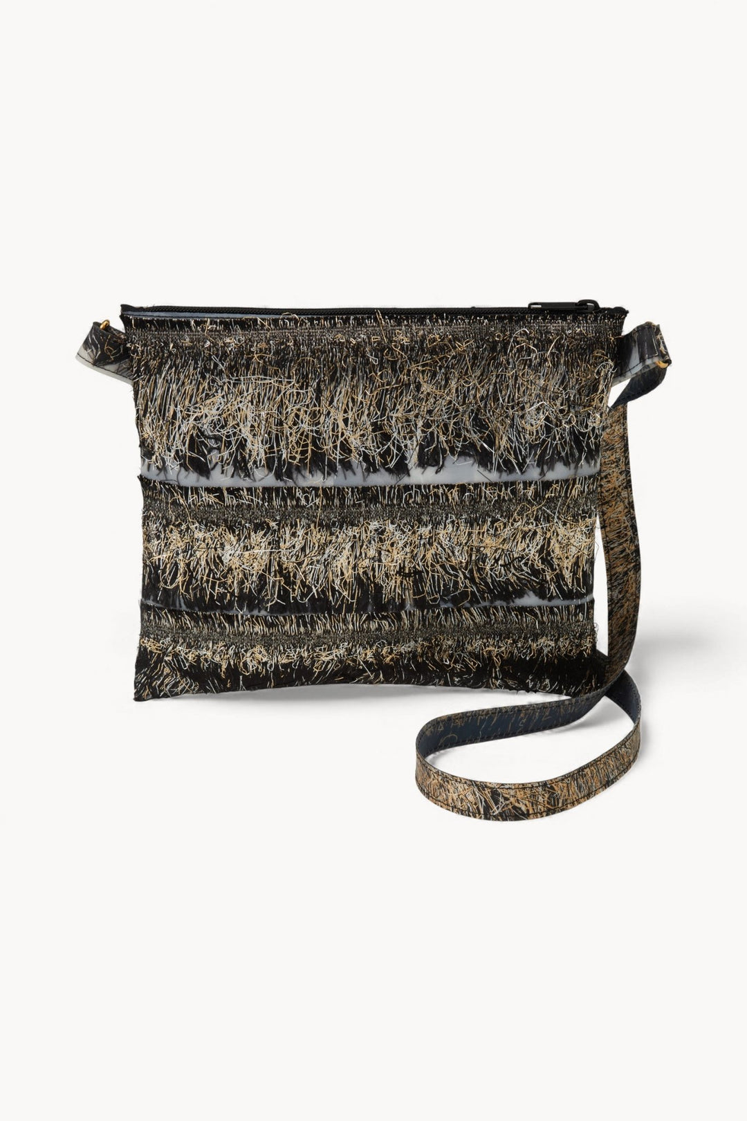 Large Pocket Bag in Metallic Fringes - Luisa Cevese Riedizioni - Ileana Makri
