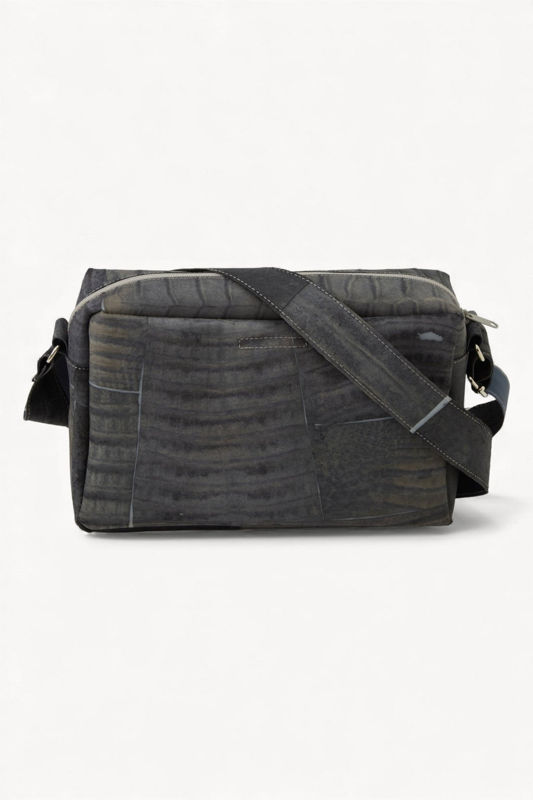 Large Raw Leather Grey Bag - Luisa Cevese Riedizioni - Ileana Makri