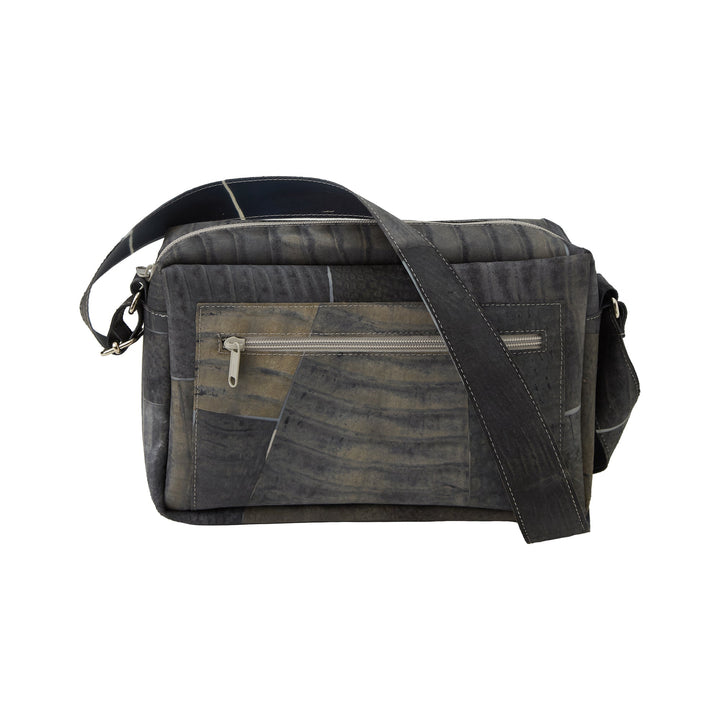 Large Raw Leather Grey Bag - Luisa Cevese Riedizioni - Ileana Makri