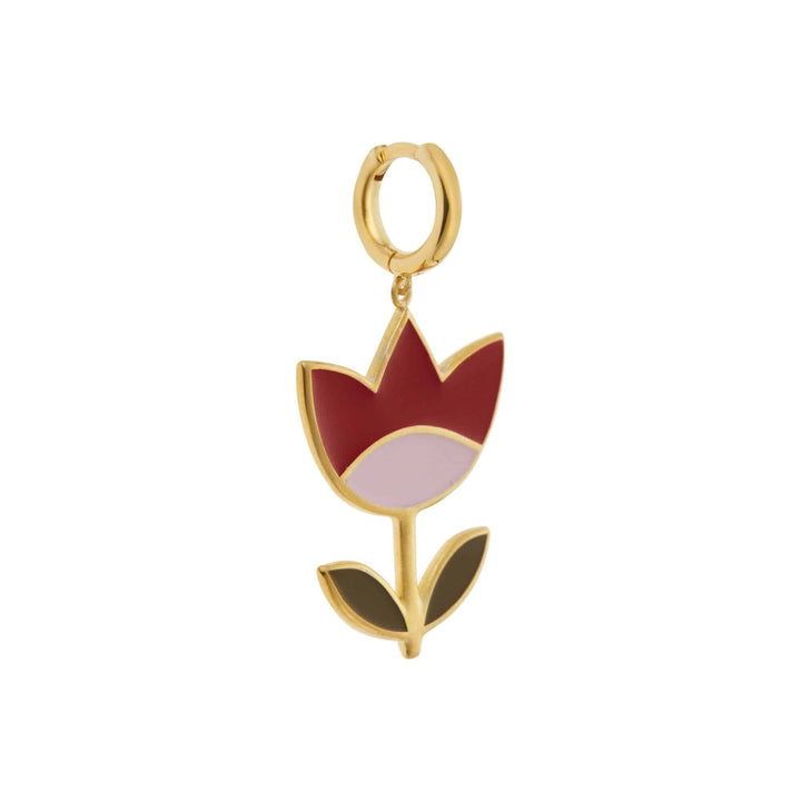 Large Red Happy Flower Earrings - Eye M Flower Power - Ileana Makri