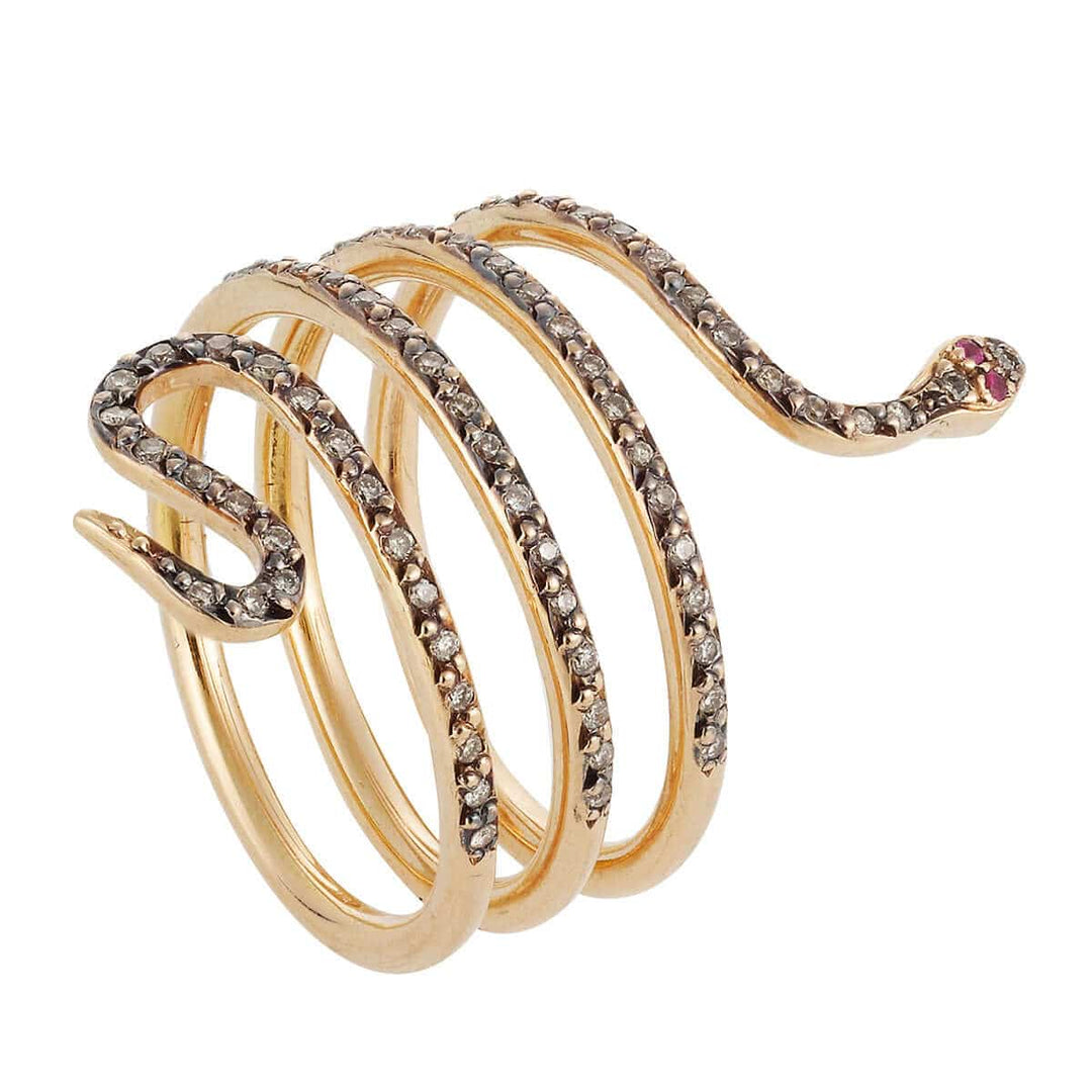 Python Magnetic Ring Large Single Python Ring P-Chd-Ru | Ileana Makri