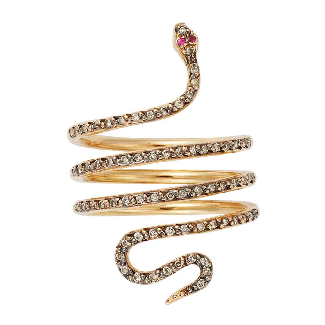 Python Gold Ring Large Single Python Ring P-Chd-Ru | Ileana Makri