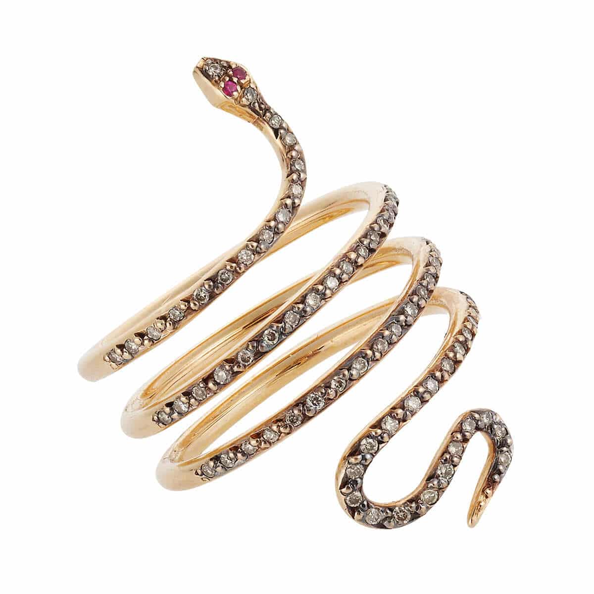 Python Gold Ring Large Single Python Ring P-Chd-Ru | Ileana Makri